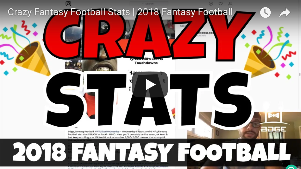 Crazy Fantasy Football Stats  2018 Fantasy Football – BDGE Store