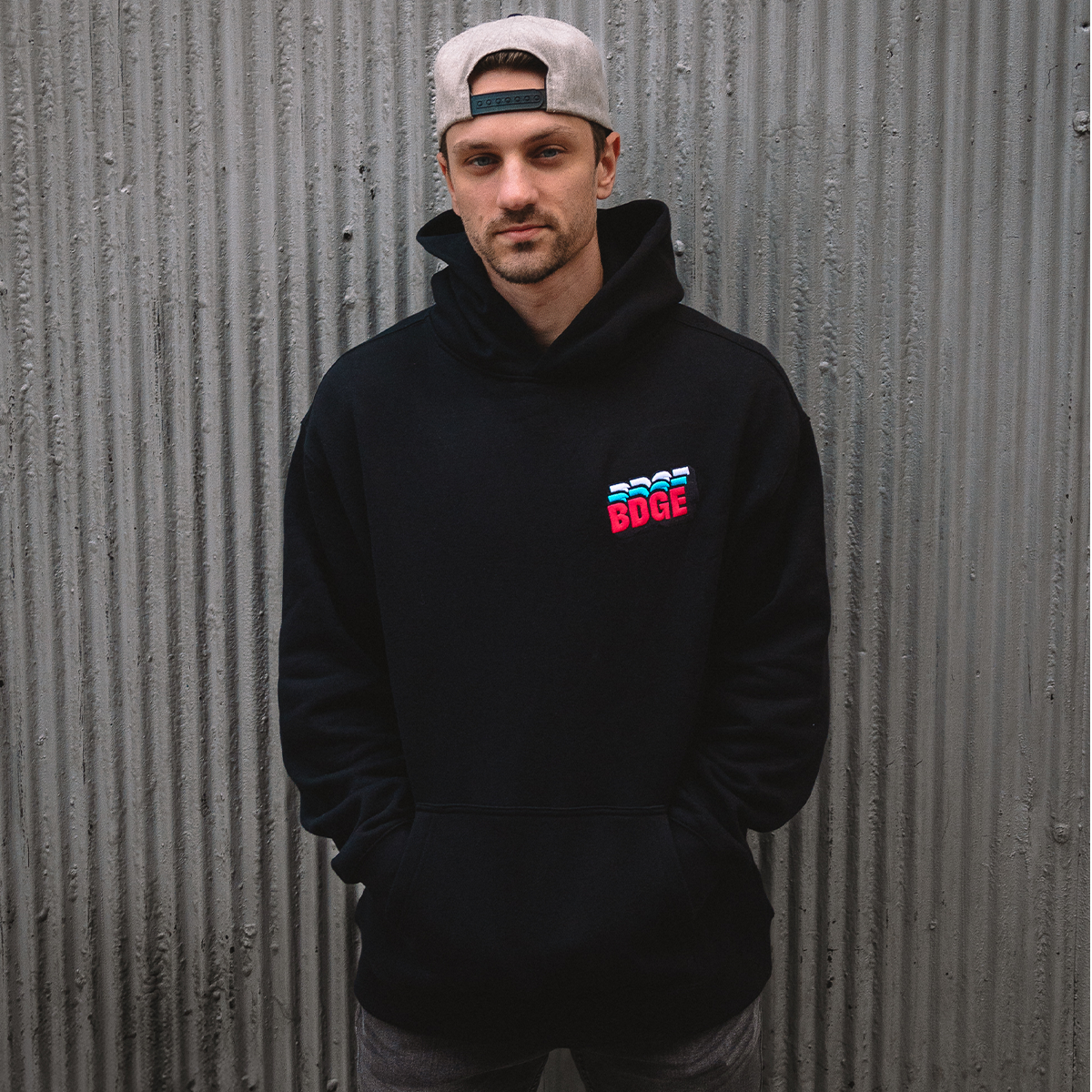 BDGE Stacked Logo Hoodie (Stitched)