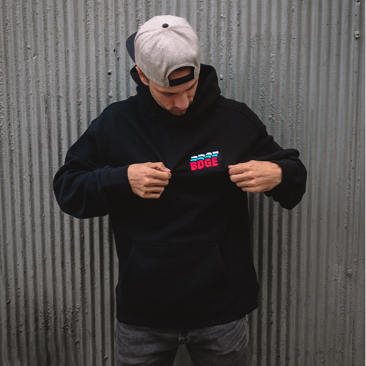 BDGE Stacked Logo Hoodie (Stitched)